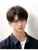 爽やかメンズ☆無造作ツーブロックマッシュナチュラル黒髪