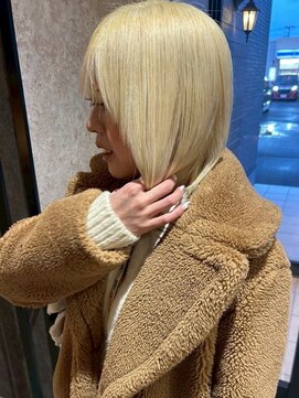 アース 前橋店(HAIR&MAKE EARTH) ナチュラルベージュ_ヨシンモリ_顔周りレイヤー_レイヤーカット