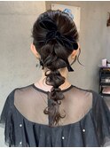 結婚式・お呼ばれヘアセット/編みおろしアレンジ