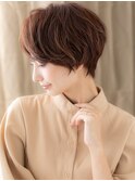 ココアブラウン似合わせカットマッシュショートY越谷30代40代