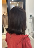 切りっぱなし　ミディアム/ピンクブラウン