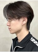 メンズセンターパートニュアンスパーマ毛流れ縮毛矯正刈り上げ