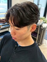 ヘアーサロン フォーメン イデア(hair salon for Men idea)&nbsp;センタパート ニュアンスパーマ 黒髪ショート【札幌】