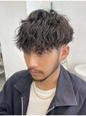 波巻きスパイラルツイストスパイラルパーマツーブロックパーマ