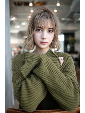 ケアリー 流山おおたかの森(Carelly) 大人かわいい前髪セシルカットココアブラウンフリンジウェーブ