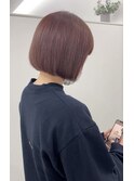 ボブ×ピンクベージュ