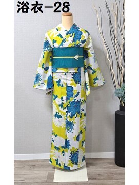 きものサロン すずめ屋 レンタル番号　浴衣-28(白菊)