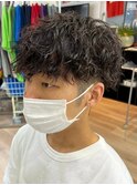 ツイストスパイラルパーマツーブロックツイストパーマフェード