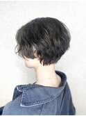 ハンサムショート/パーマスタイル/オリーブグレージュ