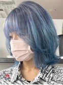 roots color×blue [新宿駅/切りっぱなしボブ/エアリーロング]