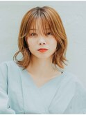 レイヤーボブ/外ハネミディアム/柔らかブラウン◎30代40代50代