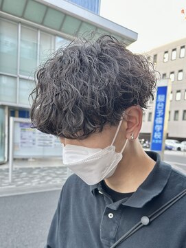 オーガニック アトリエ 大宮(organic+atelier) 無造作マッシュメンズショート☆ツーブロックアッシュブラウン