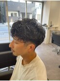 ショートバング メンズパーマ