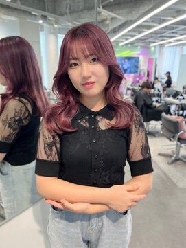 ユーフォリア 渋谷グランデ(Euphoria SHIBUYA GRANDE) ピンクラベンダー　くびれ巻き　シースルーバング