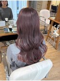 ブリーチ無し　ピンクブラウン　艶感暖色カラー　韓国巻き横浜★