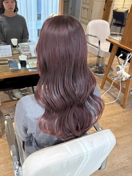 テトラ バイ ネオリーブ 横浜西口店(tetra by neolive) ブリーチ無し　ピンクブラウン　艶感暖色カラー　韓国巻き横浜★