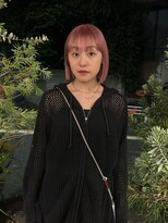 ブリーチカラー　ピンクカラー　明るめピンク