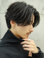 レタッチバイフィフス(RETOUCH by fifth)&nbsp;原宿フェザーパーマルーズパーマメンズカットセンターパート30代