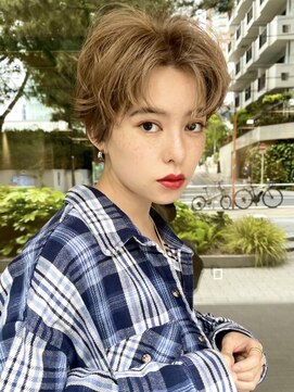 ギークス(GEEKS) 【GEEKS渋谷】レイヤーショート/ヘーゼルブラウン/小顔/襟足短め