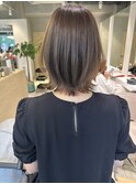 レイヤーボブブラウンベージュボブレイヤー大人ボブくびれボブ
