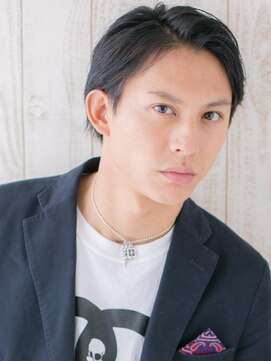 センターパート伸ばしかけブラックマッシュZ南越谷