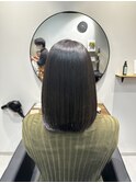 再整ケアカラー(髪質改善)×暗めオリーブ