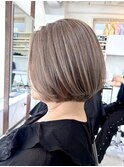 40代50代60代/脱白髪染め白髪ぼかしハイライト/ボブ