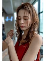 オースティン 門前仲町(AUSTIN)&nbsp;大人かわいい前髪セシルカットココアブラウンフリンジウェーブ