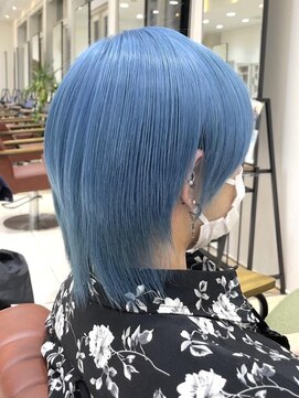 クアトログランシュ ひたちなか店(QUATRO×GranCieux) 2ブリーチ×水色