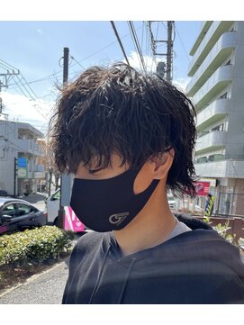 ラボーテイサミヘアーイースト(La.beaut'e ISAMI HAIR EAST) MEN’S HAIRハイライトマッシュパーマ〈理容室〉東浦和メンズ