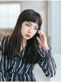 透明感ピンクブラウンカラーで秋らしいロング/ルーズヘア