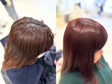 【Before & After04】40代暖色×オイルグロスカラー[髪質改善/白髪ぼかし/ショート/ハイライト/中野]