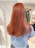 【堀惠】ブリーチカラーオレンジブラウン髪質改善ツヤ髪吉祥寺