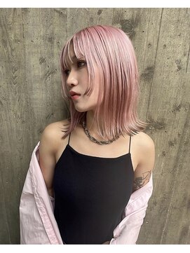 キャラハーフ 池袋東口店(KYARA HALF) 姫カット/レイヤースタイル/ダブルカラー/ペールピンク