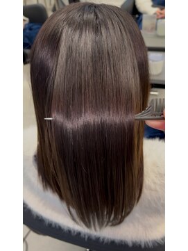 エン 久安(en.) ブルーカラーMIX艶ボブ｜ラベンダー風で落ち着いた大人色髪