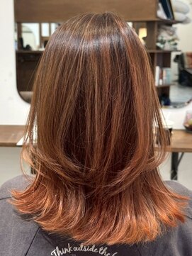 ルイ(ROUIS produced by LUCK 津田沼) ROUIS 津田沼 ハイライト×オレンジ