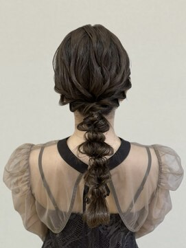 華やか編みおろしヘアセット