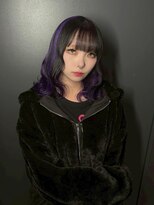 コエル(KOER)&nbsp;【個性派】ブリーチ×パープルで魅せるコントラストカラー