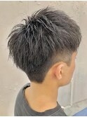 メンズヘアカット韓国アクティブショート黒髪刈り上げフェード☆