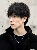 ヘッドストック 大和八木店(HEAD STOCK)&nbsp;波巻きシャドウパーマ縦落ちメンズパーマウルフパーマ眉毛メンズ