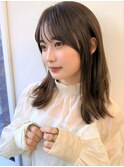 大人可愛い20代30代40代素髪レイヤー×ショコラベージュ