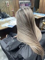 ラフ(LAFF) #バレイヤージュ#グレージュカラー#ボブウルフ#ココアベージュ