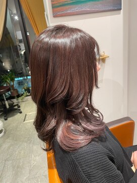 レインボー(Rainbow) ゆる巻きロング×インナーカラーラベンダー☆