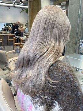 サンク 原宿 表参道(cinq) ミルクティーピンクベージュカラーハイトーンダブルカラー原宿