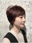▼40代大人ショート 美髪カット 艶カラー ふんわりパーマ