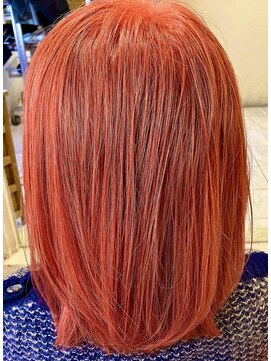 ヘアサロン ビビット 久宝寺店(VIVIT) 白髪ぼかしブリーチ　オレンジレッド