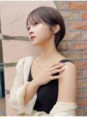 黒髪ネビージュ 小顔 耳かけショートカット × ショートボブ　S2