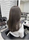 ブリーチ無しWカラーミルクグレージュ赤み消し透明ダメージレス