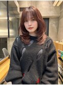 韓国風レイヤーカットワイドバングホワイトブロンドイメチェン