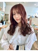 ブリーチなしボルドーレッドブラウン赤髪
